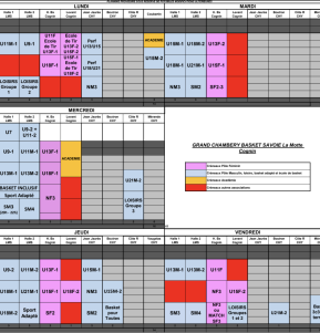 Planning des entraînements 24-25 📆